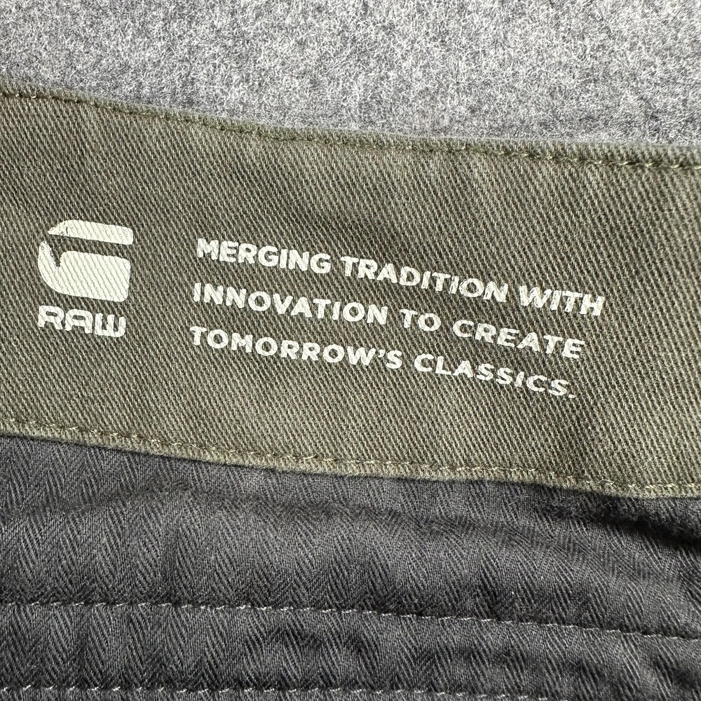 G-Star RAW Pants Mens 35x29 (Tag 32x32) Green Cargo 3D Regular Tapered Denim - Picture 15 of 16